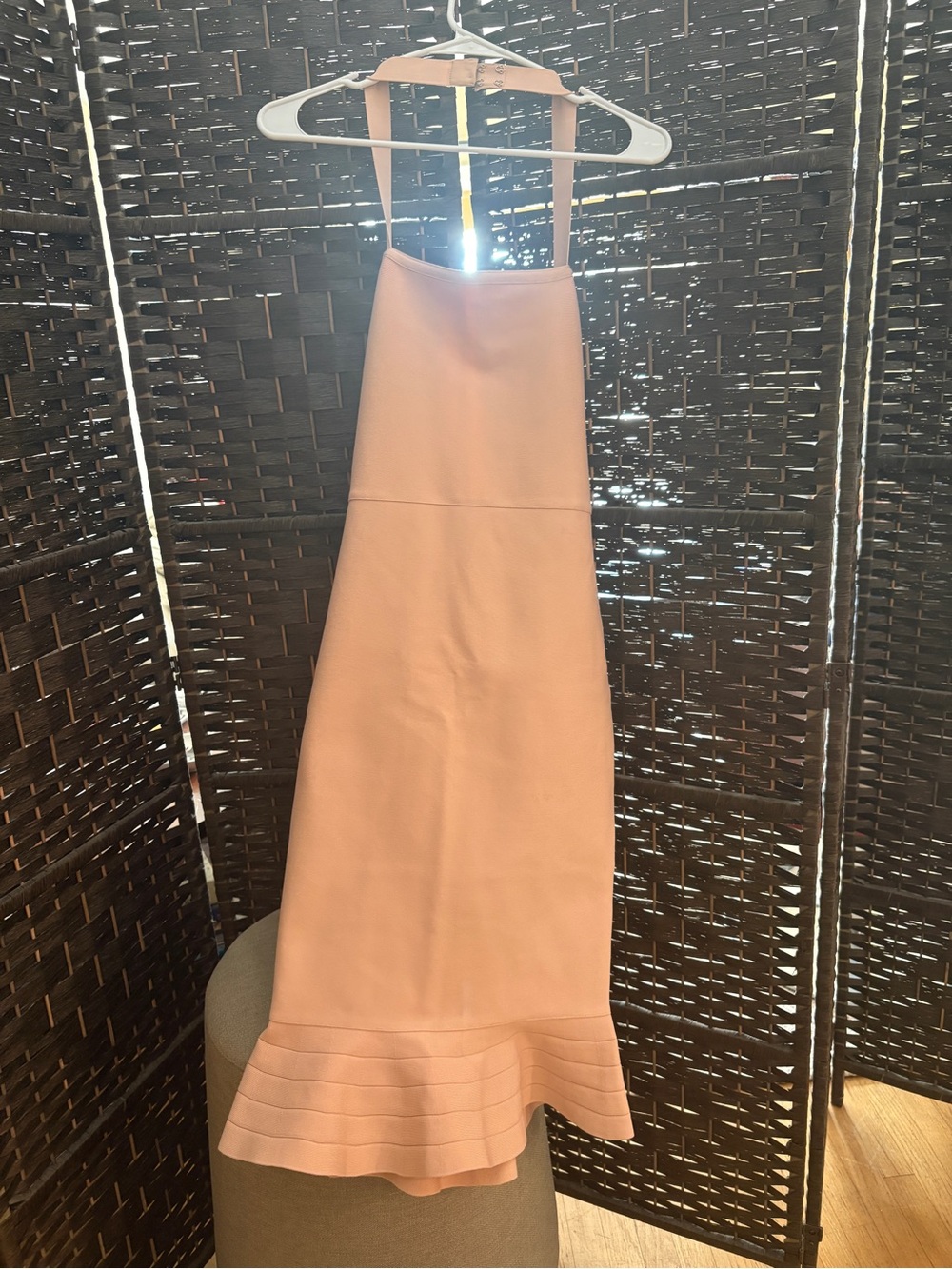 Bebe Peach Halter Midi Dress